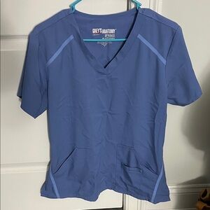 Grey's Anatomy V-Neck Scrub Top in Blue